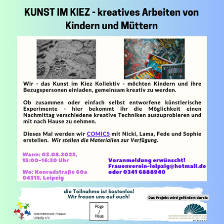 Kunst im Kiez - kreatives Arbeiten von Kindern und Müttern