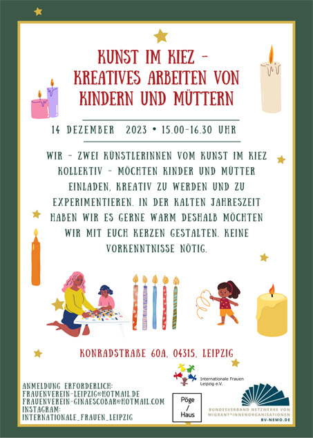 Kunst im Kiez - kreatives Arbeiten von Kindern und Müttern