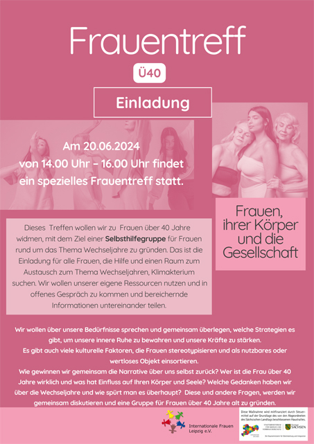 Einladung - Selbsthilfegruppe “Frauen, Wechseljahren, Gesundheit und gesellschaftliche Narrative”