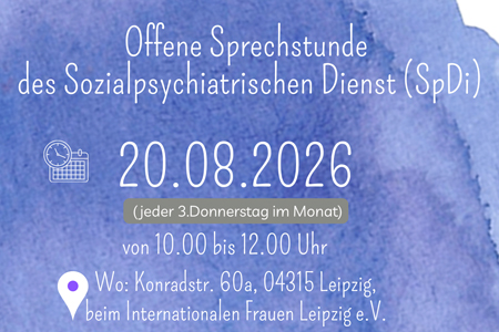 Offene Psychosoziale Sprechstunde des Sozialpsychiatrischen Dienstes (SpDi) der Stadt Leipzig