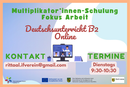 “Multiplikator*innen-Schulung für Eltern”- Fokus Arbeit: Online-Deutschkurs für Teilnehmer*innen