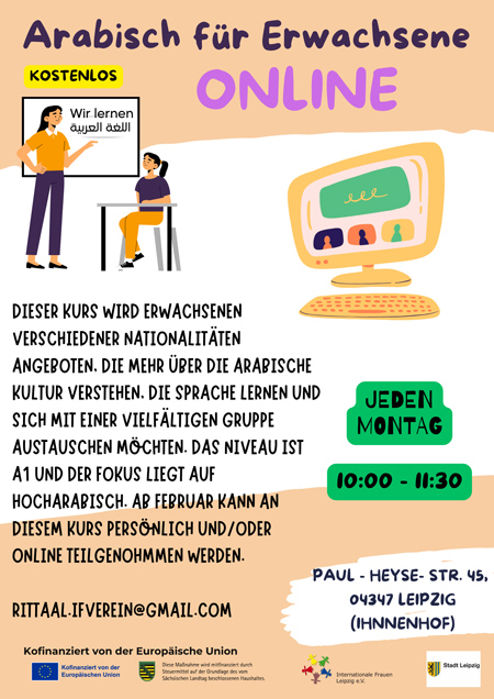 Arabisch für Erwachsene Jeden Montag ONLINE