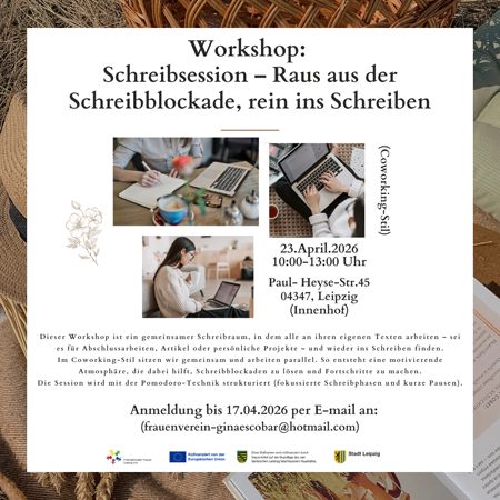 Workshop: Schreibsession – Gemeinsam schreiben für Abschlussarbeiten, Texte &amp; Projekte (Coworking-Stil)