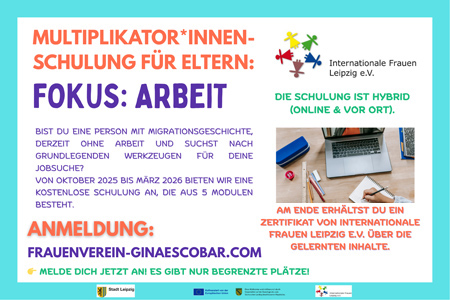“Multiplikator*innen-Schulung für Eltern” – Fokus Arbeit: Workshops