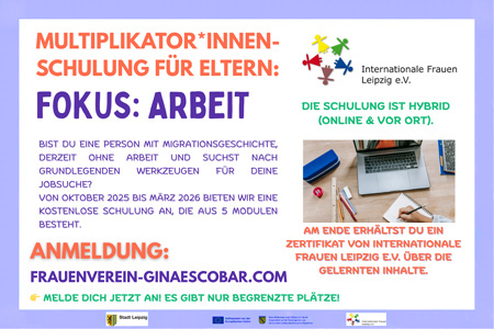 “Multiplikator*innen-Schulung für Eltern” – Fokus Arbeit: Workshops