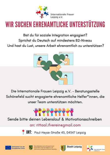 Wir suchen freiwillige Unterstützung