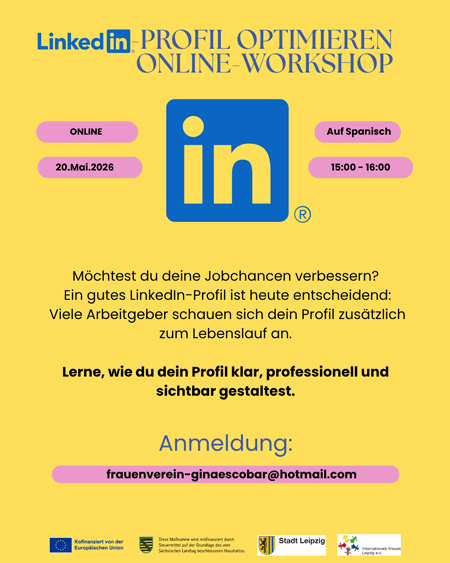 Optimiere dein LinkedIn-Profil – Online-Workshop (auf Spanisch, kostenlos, unbegrenzte Plätze) 