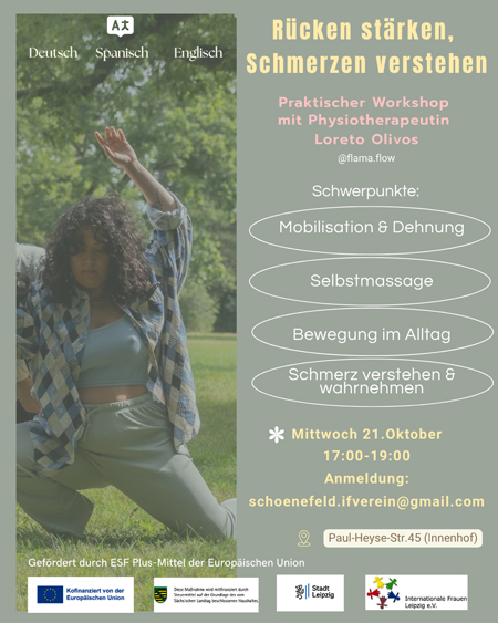 Workshop: Rücken stärken, Schmerzen verstehen (Deutsch, Spanisch, Englisch)