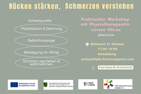 Workshop: Rücken stärken, Schmerzen verstehen (Deutsch, Spanisch, Englisch)